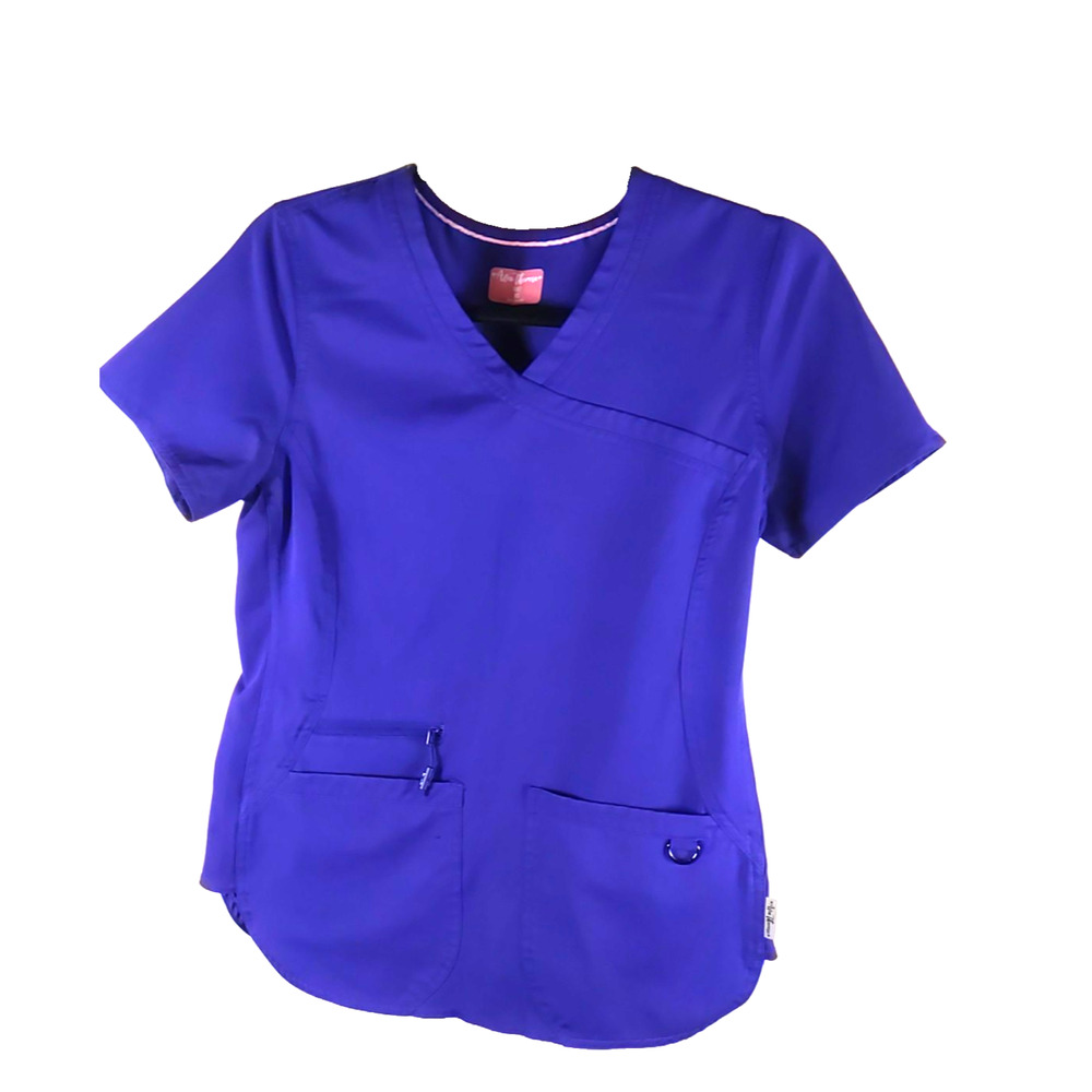 Ava Therese Womens Scrub Top Purple Size X Small Medical